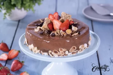 Almond Strawberry Chocolate Mousse Cake