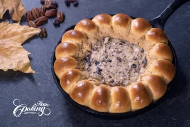 skillet sweet potato bread with pecan cranberry cheese dip